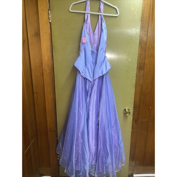 Women’s Dave & Johnny Lavender Halter Gown W/Rhinestone Buttons, Sz 11 NWT - Picture 5 of 6